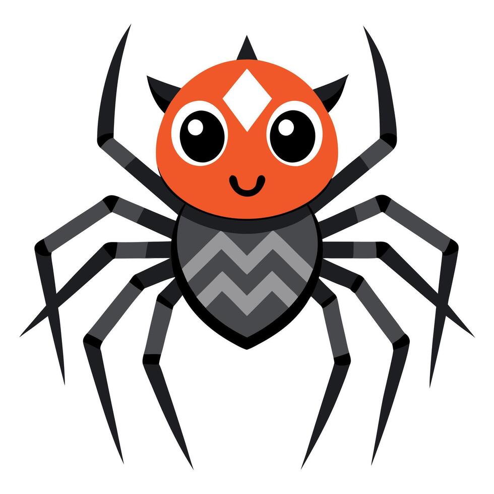 Chilean Recluse Spider sleeps kawaii vector