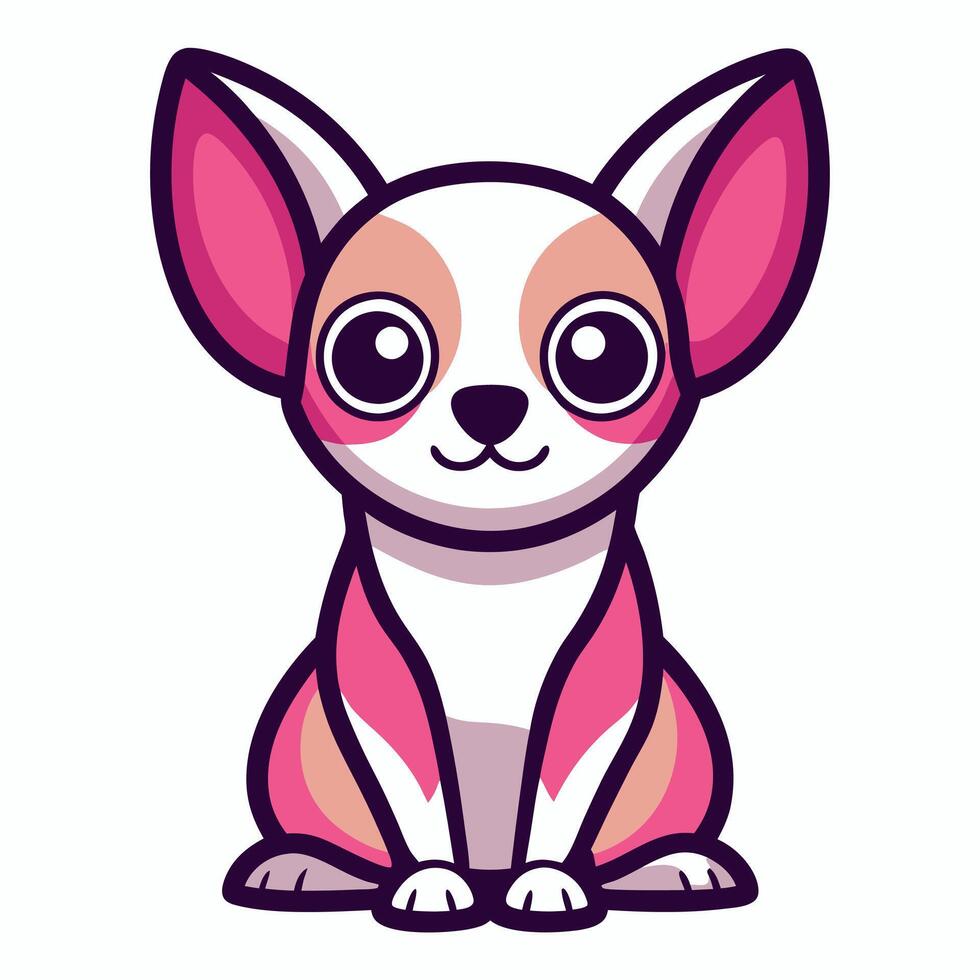 Chihuahua dog sits kawaii vector