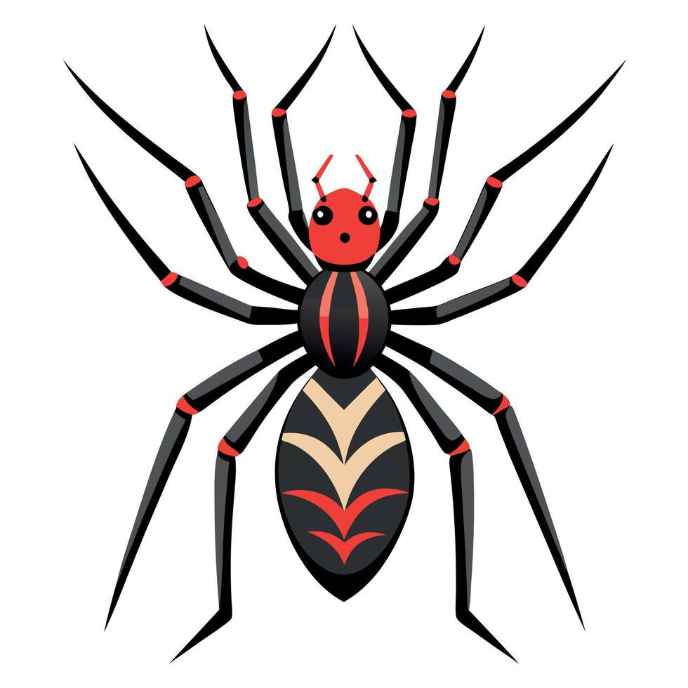 Chilean Recluse Spider walks kawaii vector