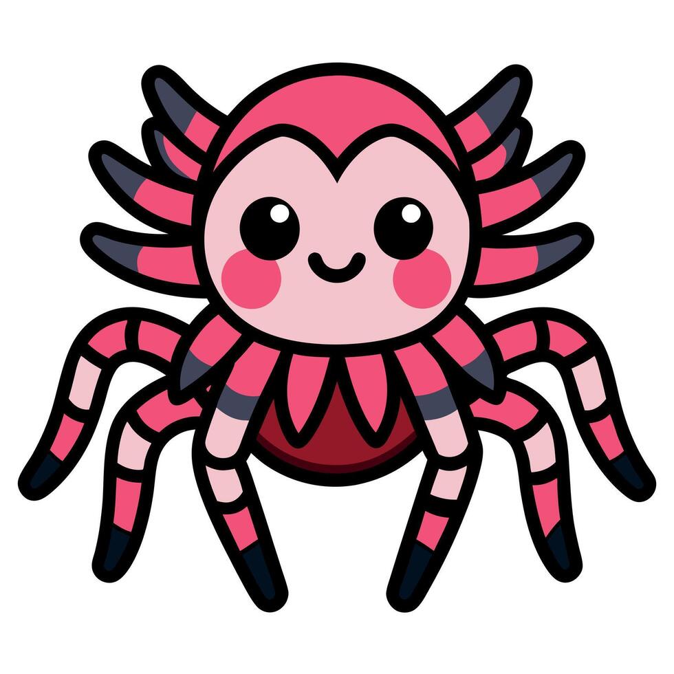 Chilean Rose Tarantula laughs kawaii vector