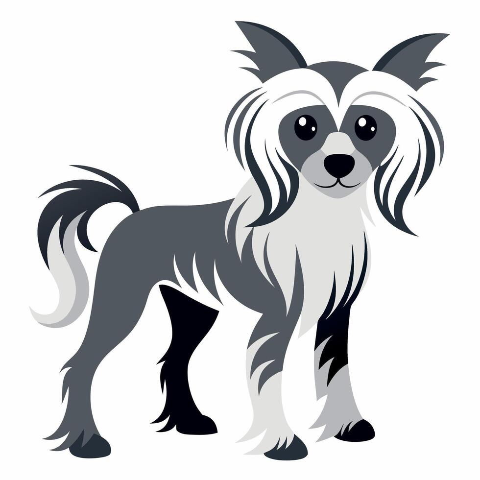 Chinese Crested Dog looks kawaii vector