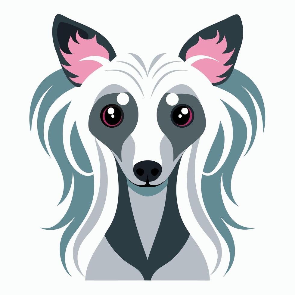 Chinese Crested Dog screams kawaii vector