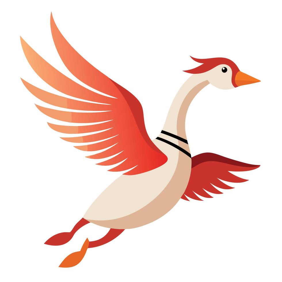 Chinese Goose flies kawaii vector