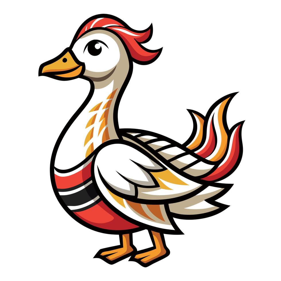 Chinese Goose knocks kawaii vector