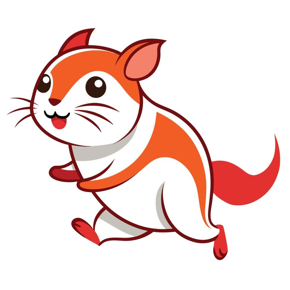 Chinese Hamster runs kawaii vector