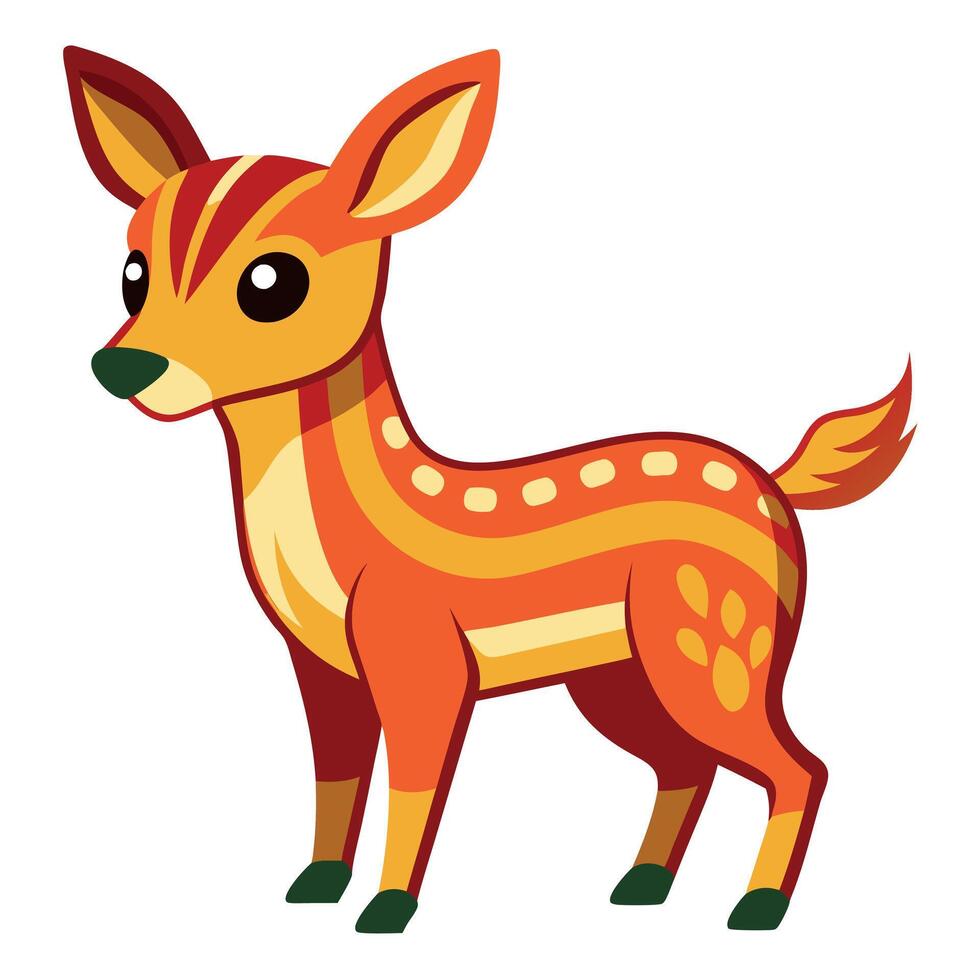 Chinese Water Deer runs kawaii vector
