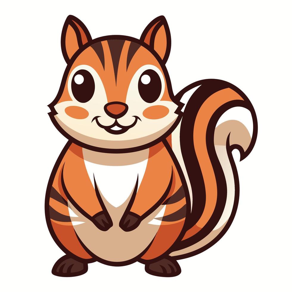 Chipmunk rodent lies kawaii vector