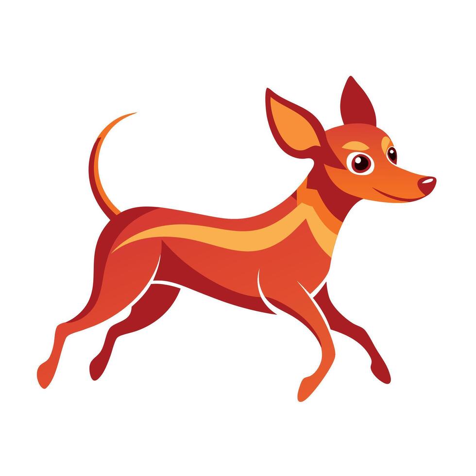 Chiweenie dog runs kawaii vector