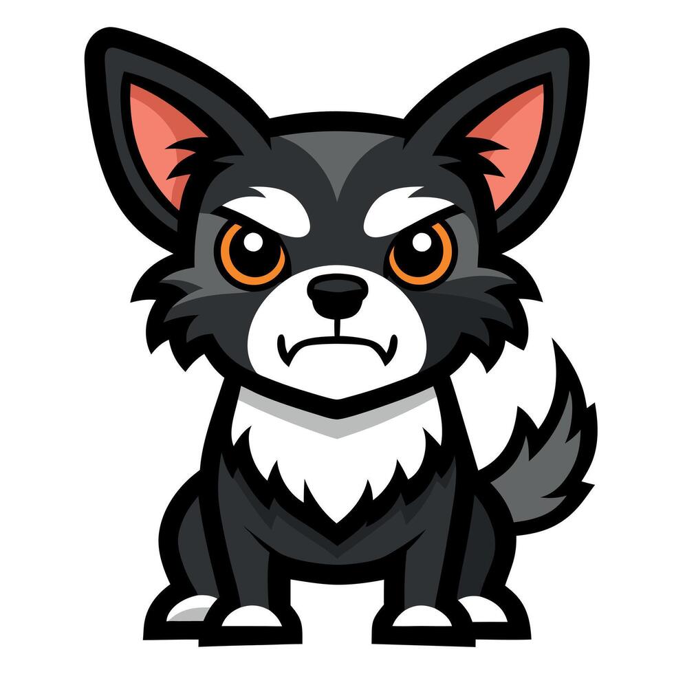 Chorkie dog angry kawaii vector