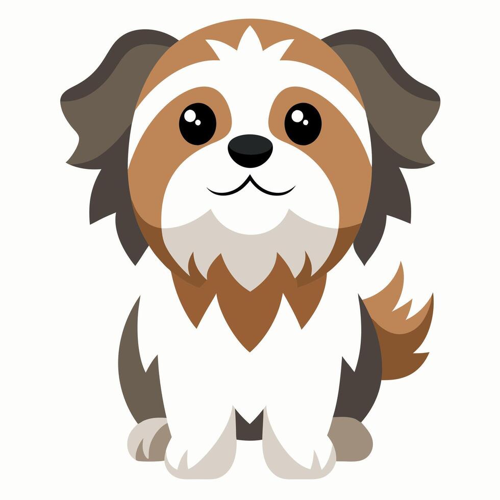 Chorkie dog jumps kawaii vector