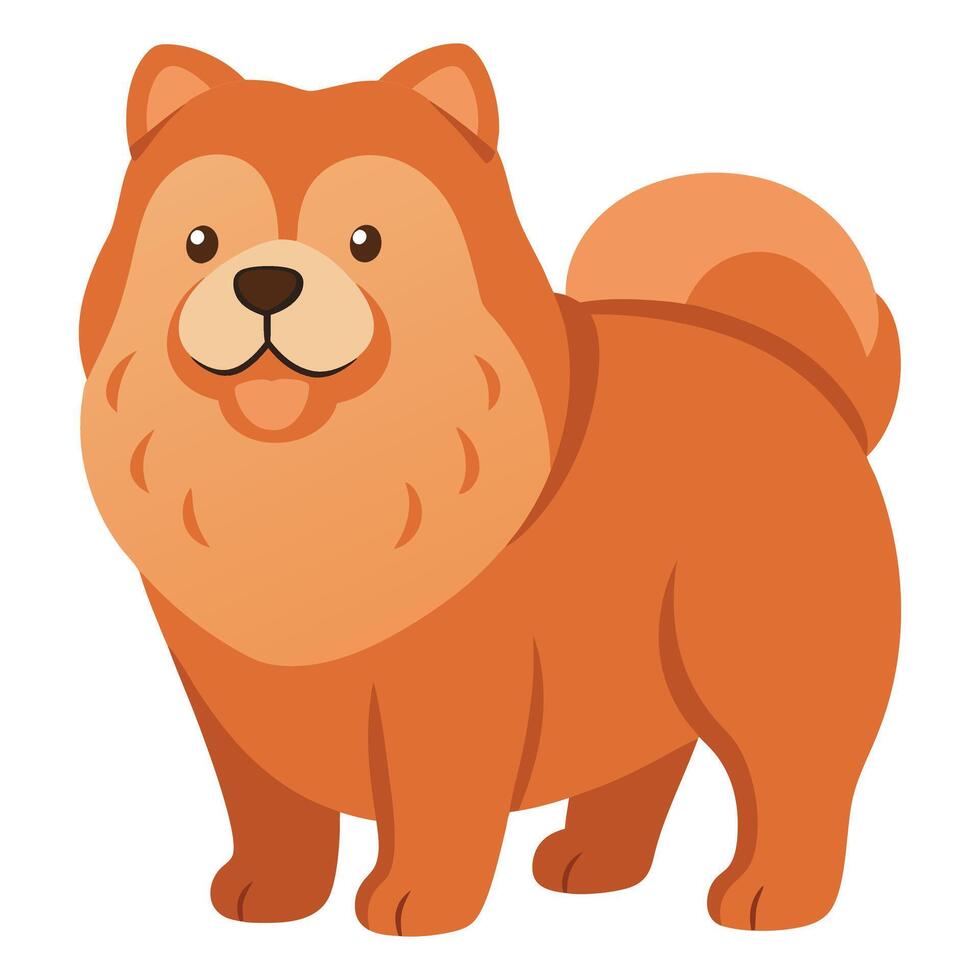 Chow Chow dog stands kawaii vector