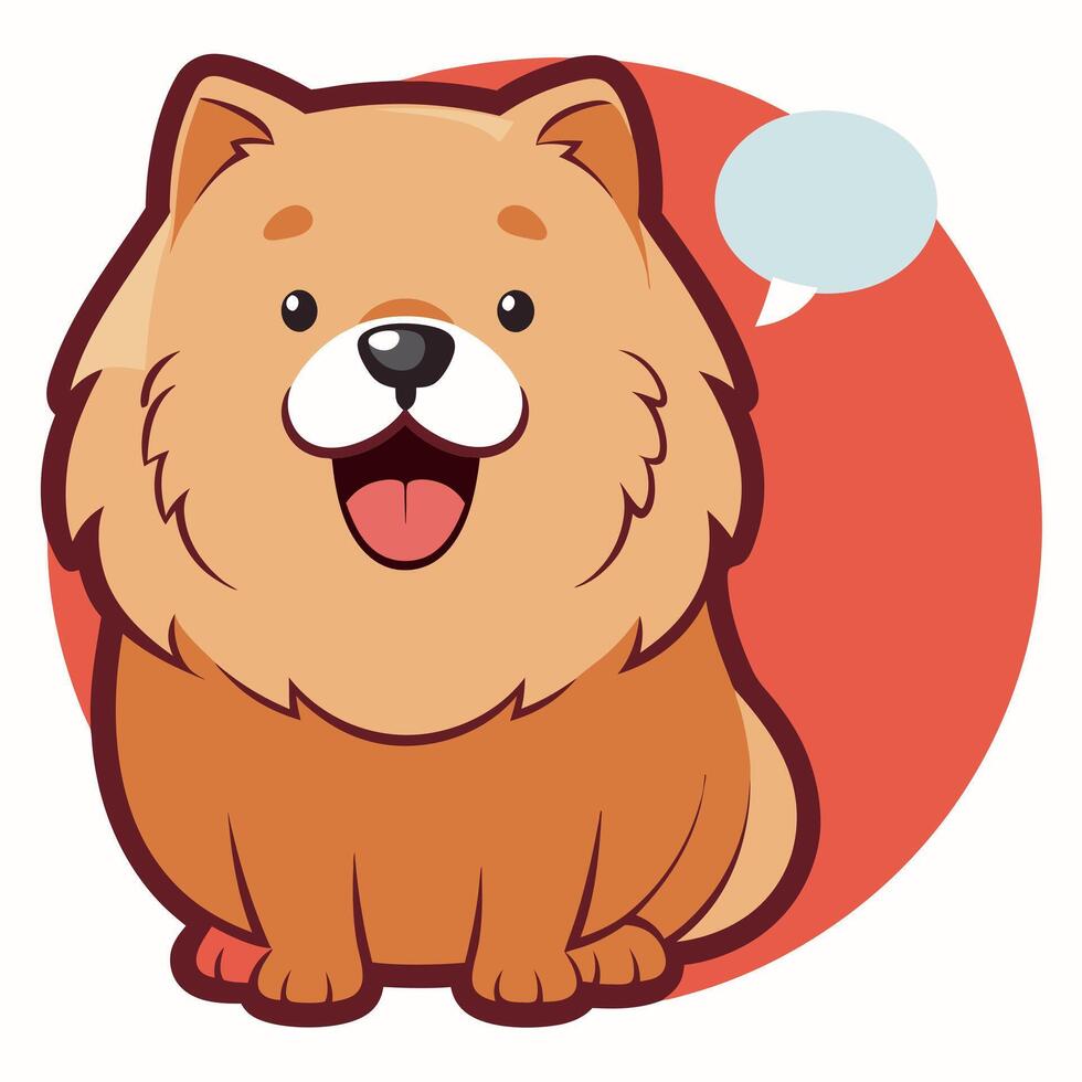 Chow Chow dog speaks kawaii vector