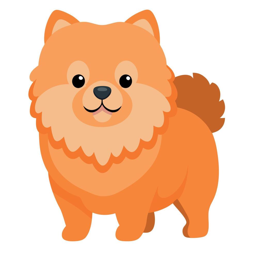 Chow Pom dog goes kawaii vector