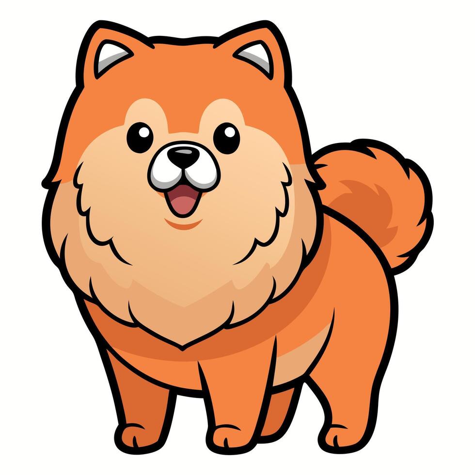 Chow Pom dog knocks kawaii vector