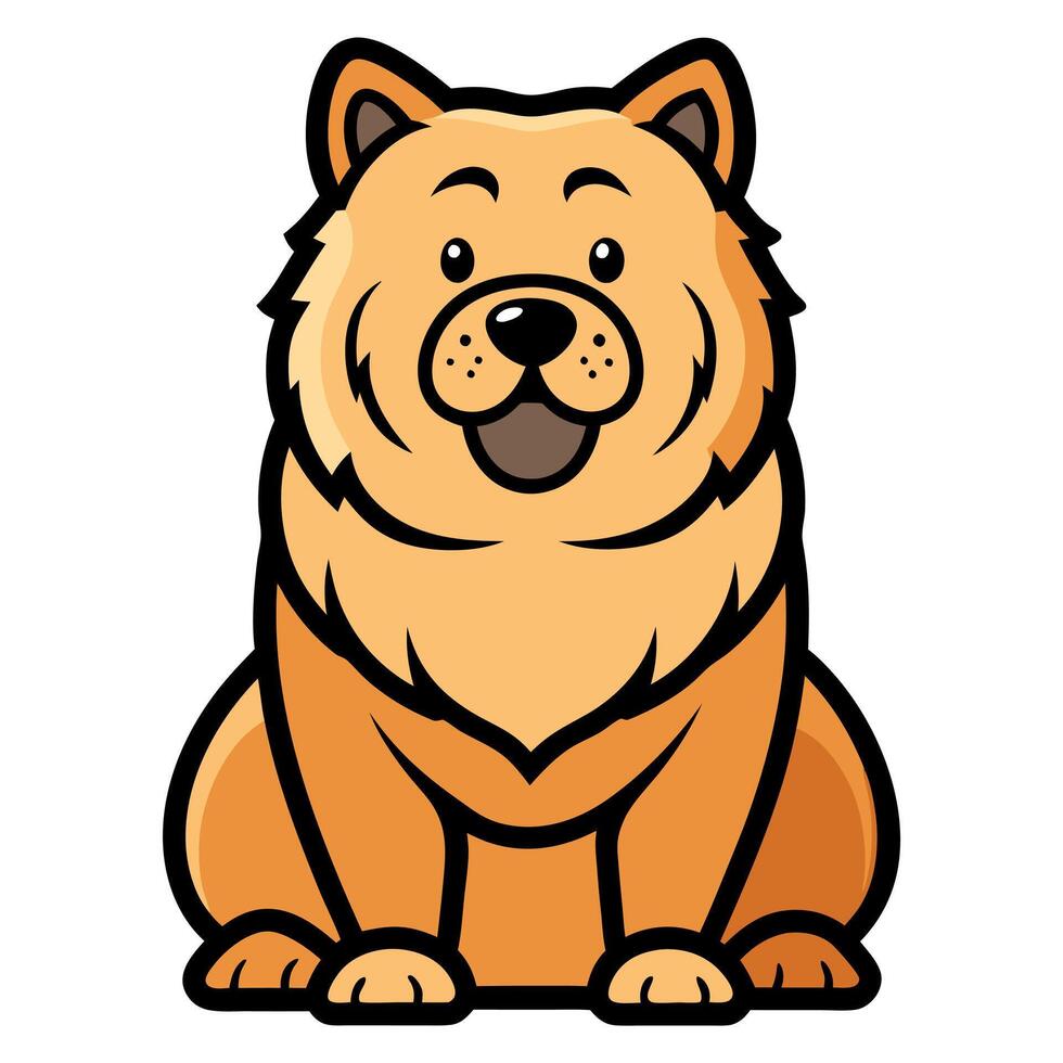 Chow Shepherd dog sits kawaii vector