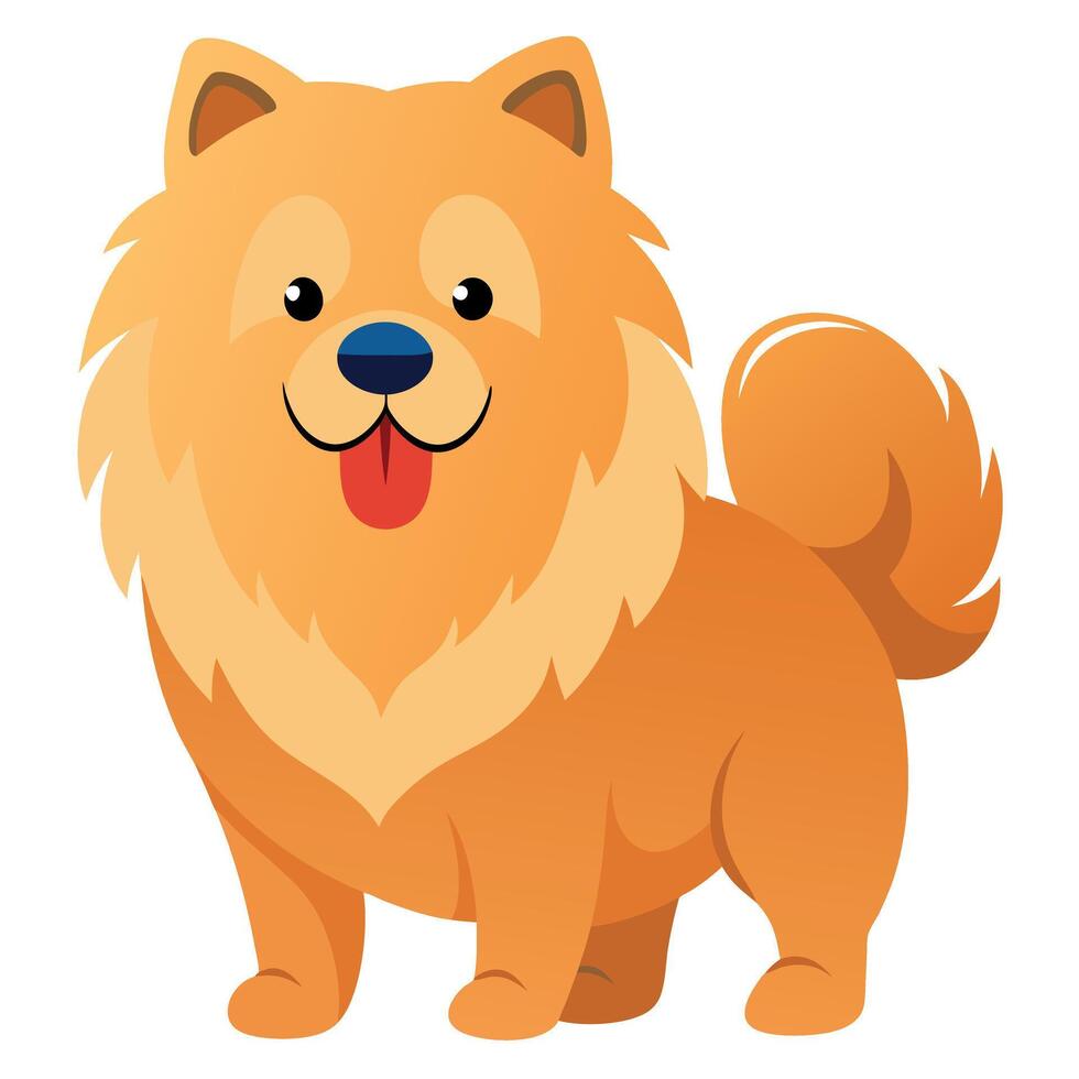 Chow Shepherd dog smiles kawaii vector