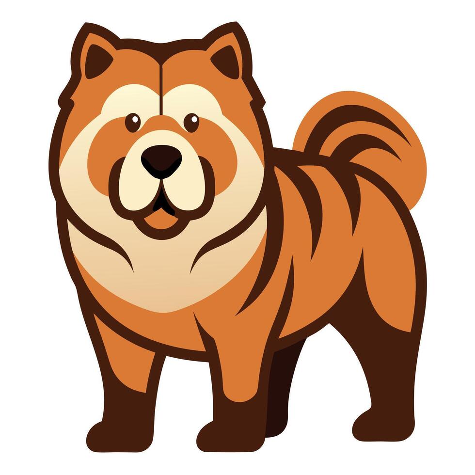 Chow Shepherd dog screams kawaii vector