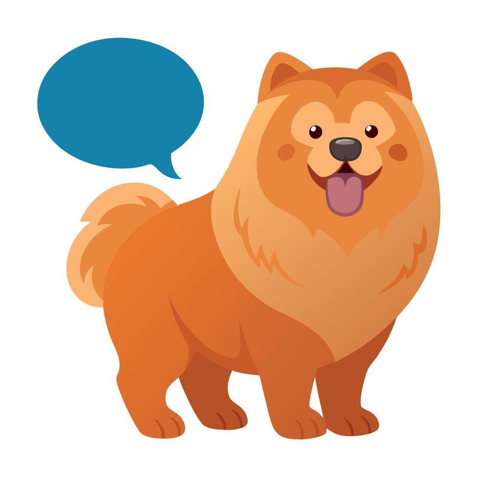 Chow Shepherd dog speaks kawaii vector