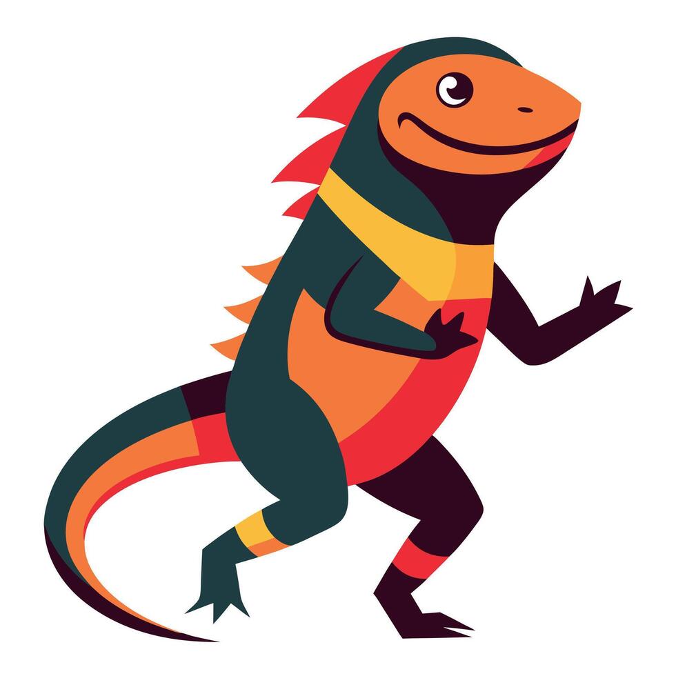 Chuckwalla iguana dancing kawaii vector