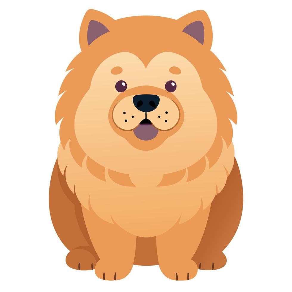 Chow Shepherd dog cries kawaii vector