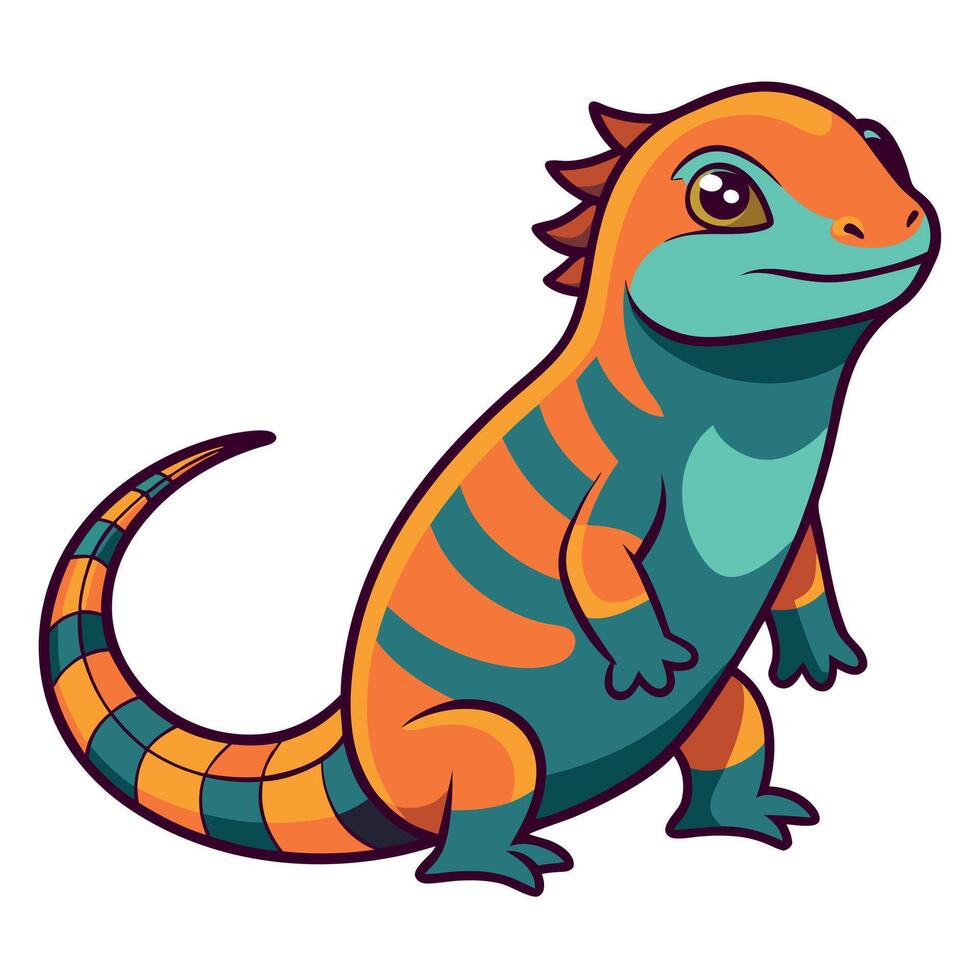 Chuckwalla iguana knocks kawaii vector