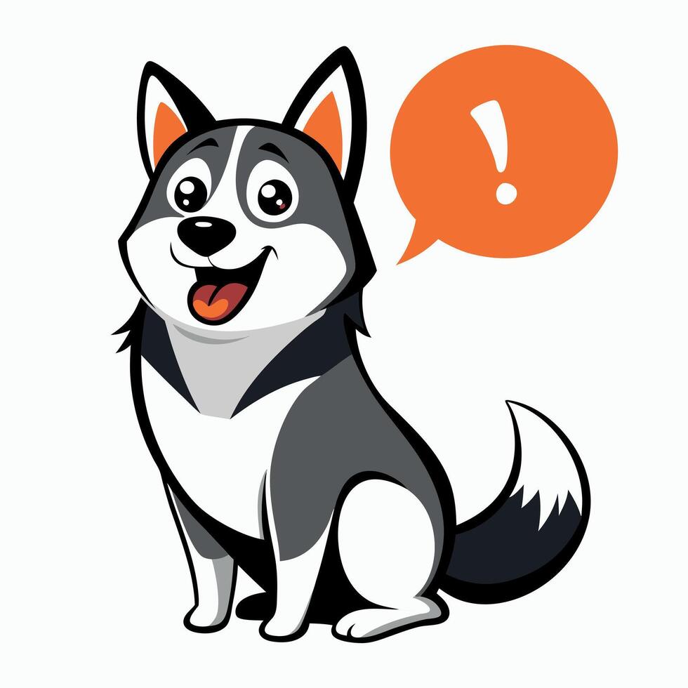 Chusky dog speaks kawaii vector
