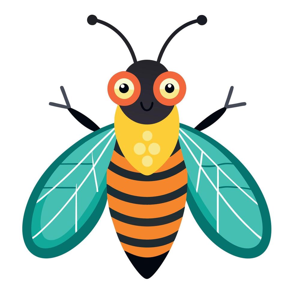 Cicada bug lies kawaii vector