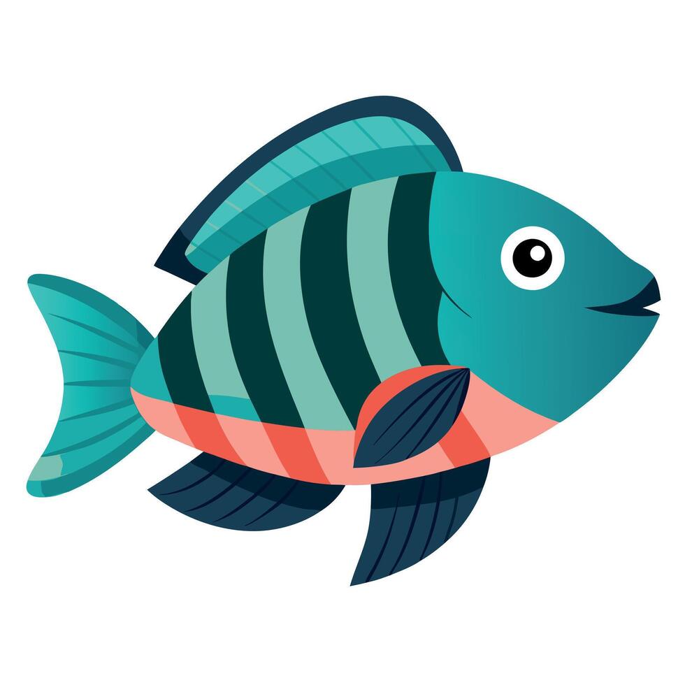 Cichlid fish stay kawaii vector