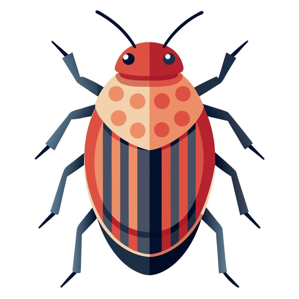 Cigarette Beetle bug sleeps kawaii vector