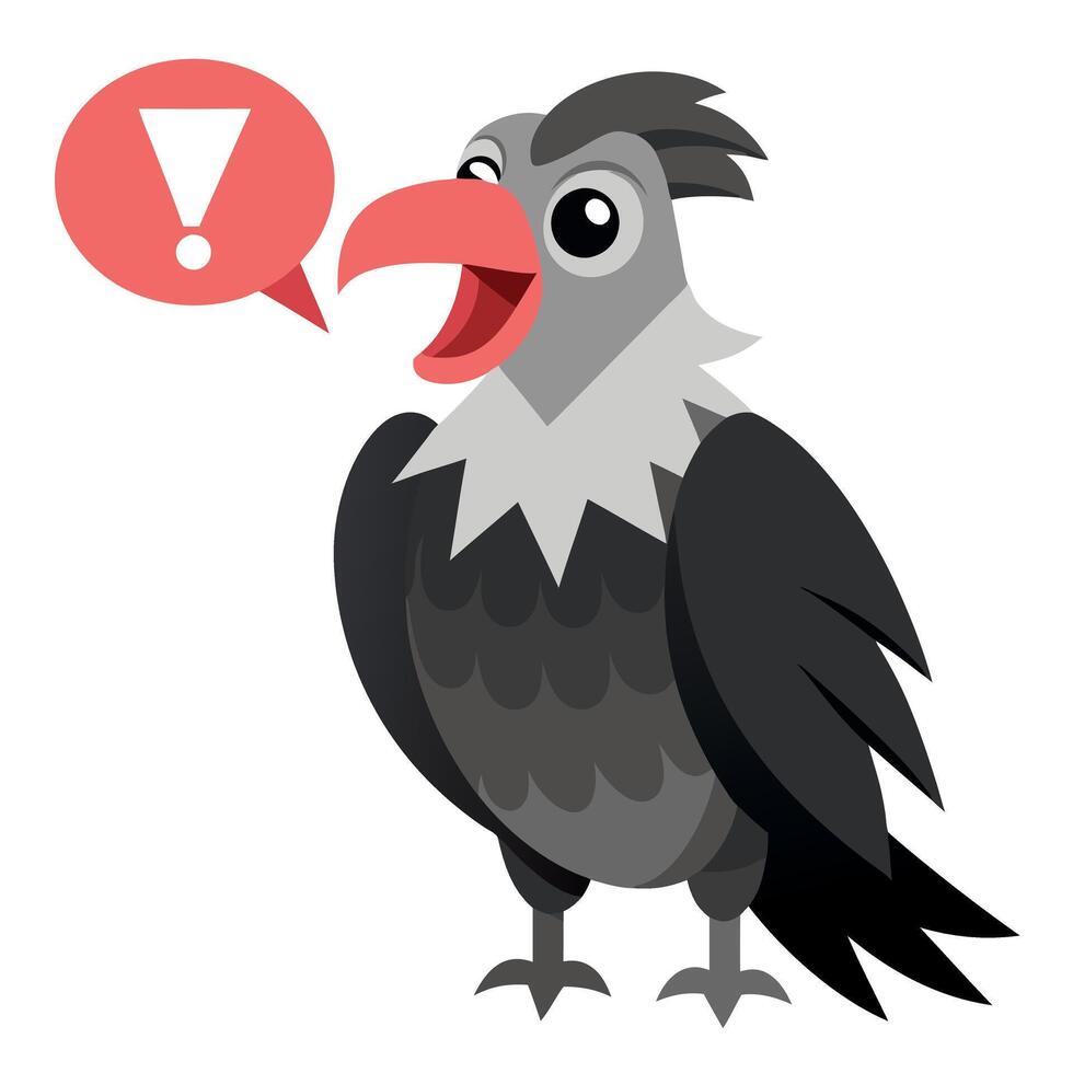 Cinereous Vulture bird speaks kawaii vector