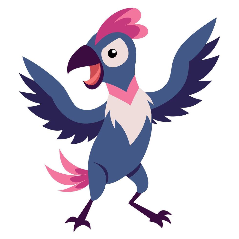 Cinereous Vulture bird dancing kawaii vector