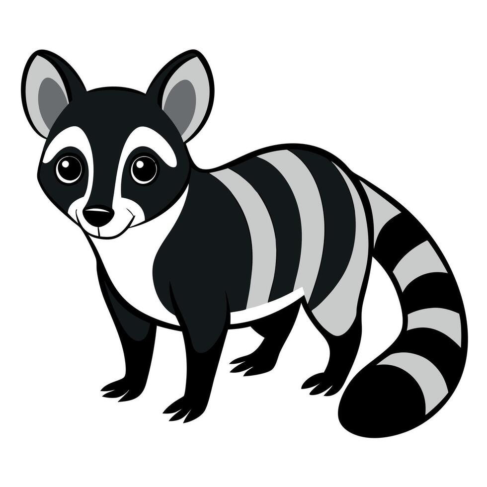 Civet rodent knocks kawaii vector