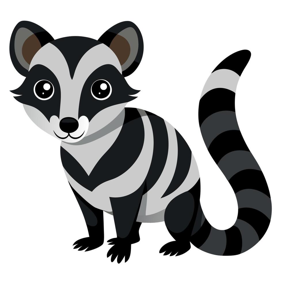 Civet rodent goes kawaii vector
