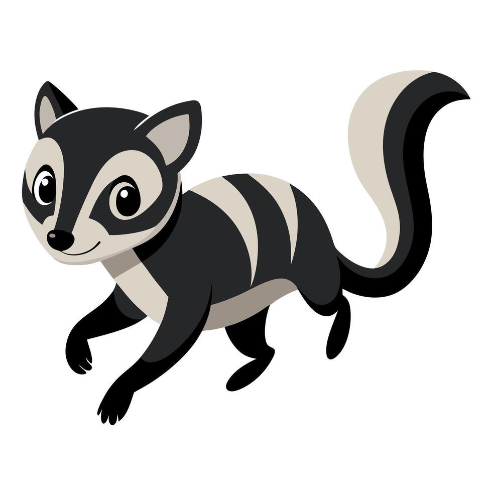 Civet rodent runs kawaii vector