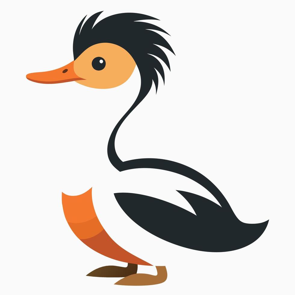 Clarks Grebe bird stay kawaii vector