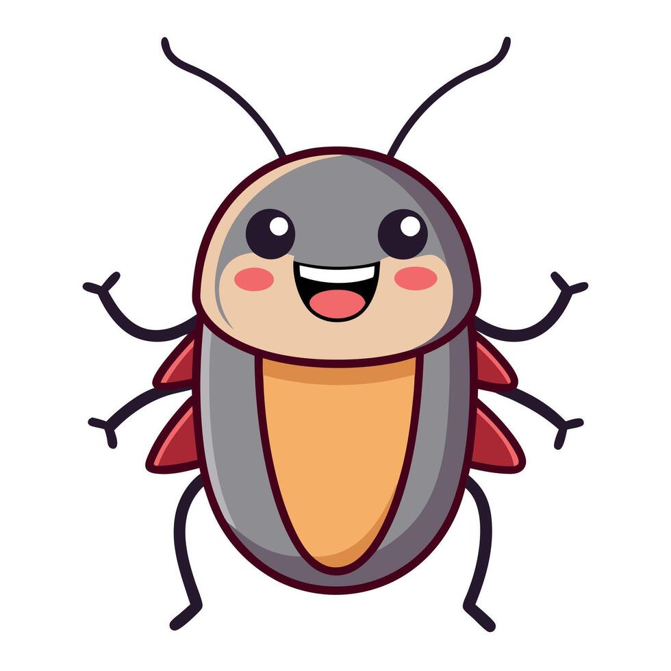 Click Beetle bug laughs kawaii vector