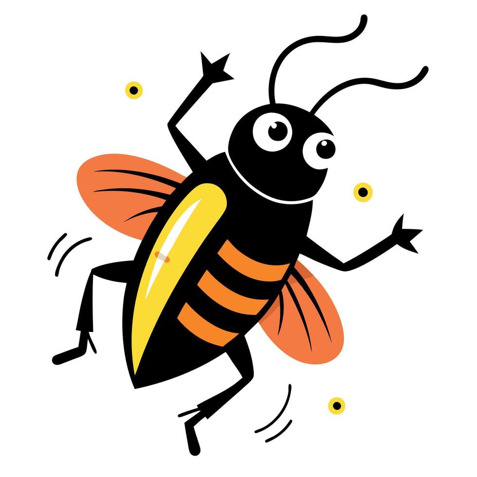 Click Beetle bug jumps kawaii vector