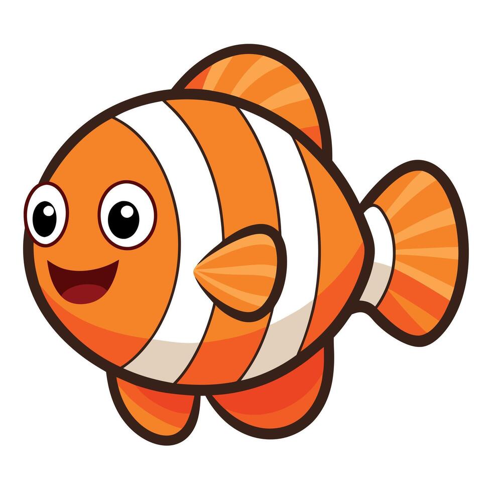 Clownfish fish laughs kawaii vector