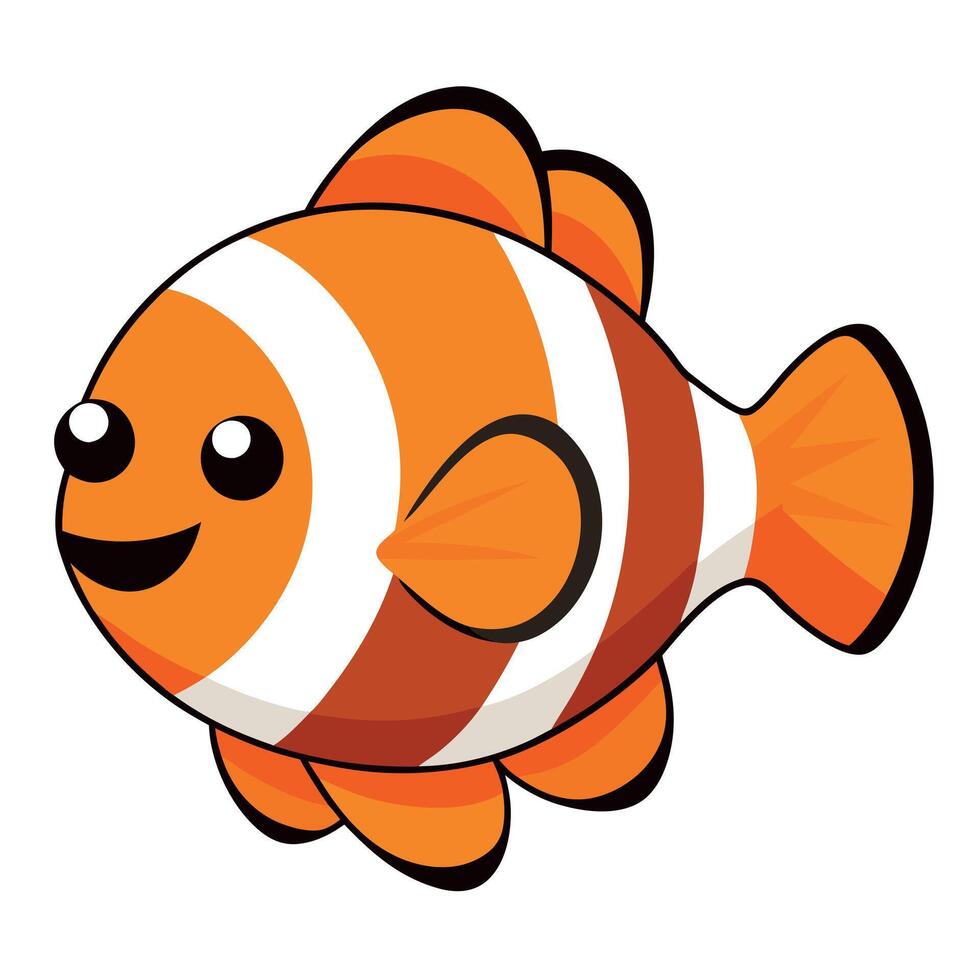 Clownfish fish screams kawaii vector