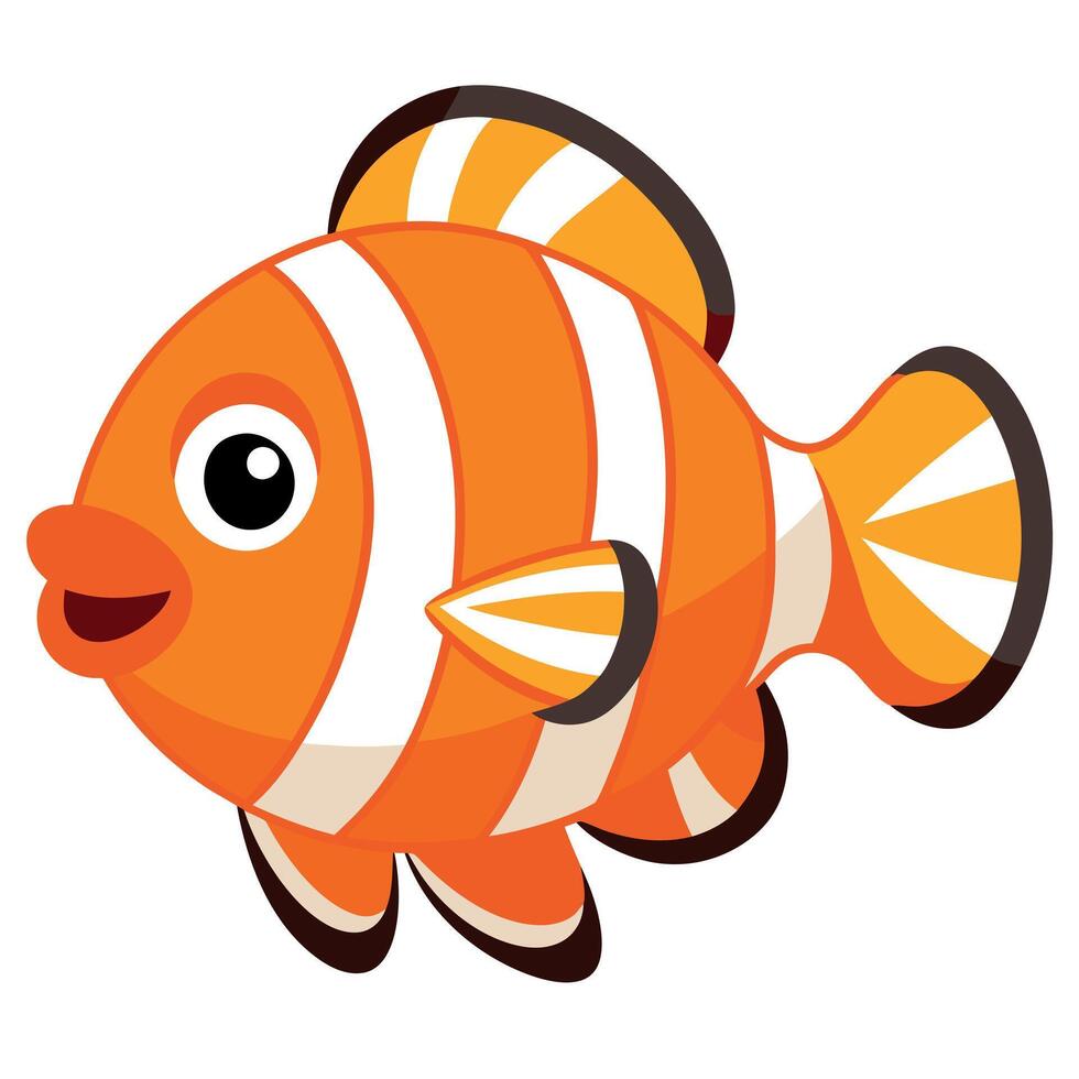 Clownfish fish play kawaii vector