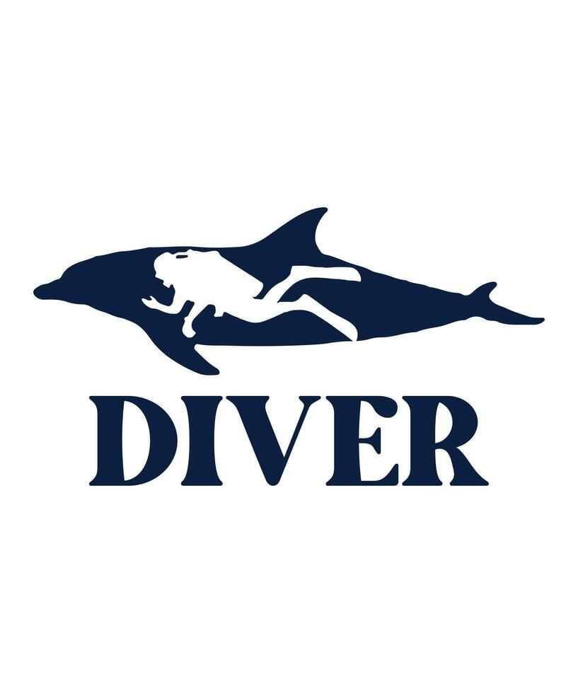 Scuba diving scuba diver logo tshirt design vector