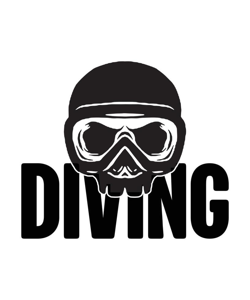Scuba diving scuba diver logo tshirt design vector