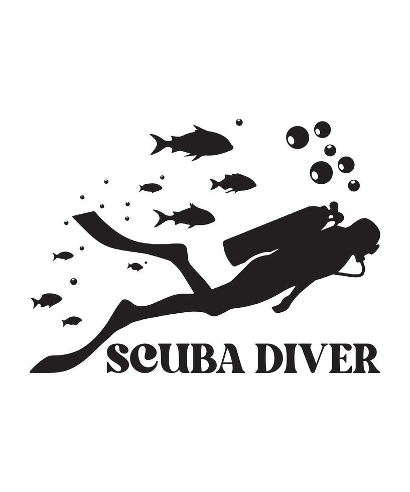 Scuba diving scuba diver logo tshirt design vector