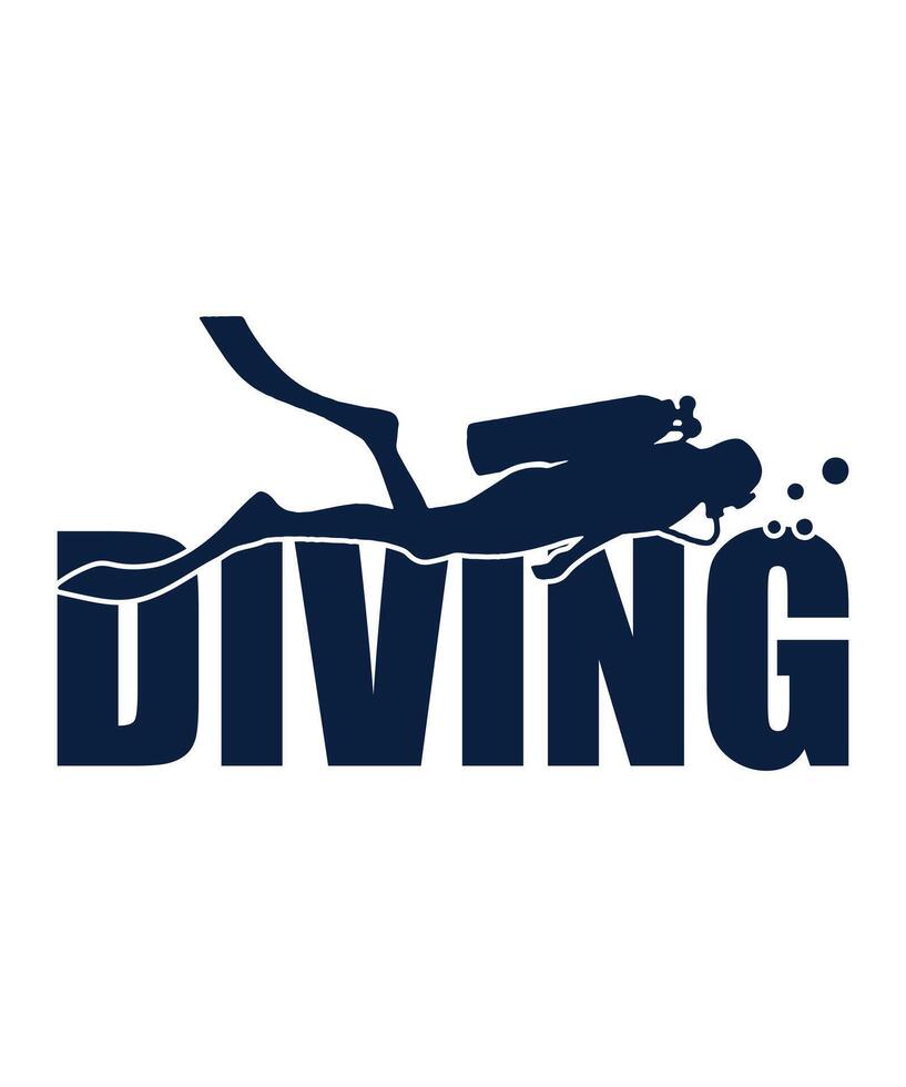 Scuba diving scuba diver logo tshirt design vector