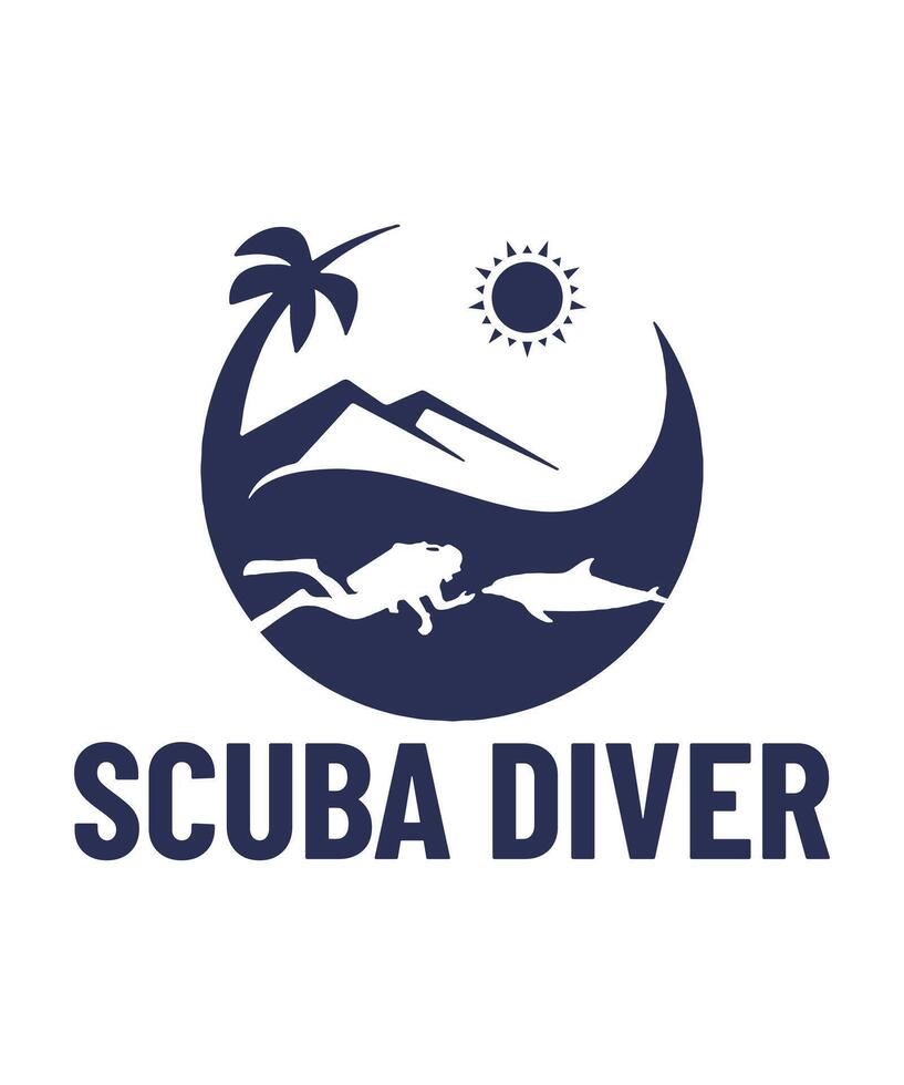 Scuba diving scuba diver logo tshirt design vector