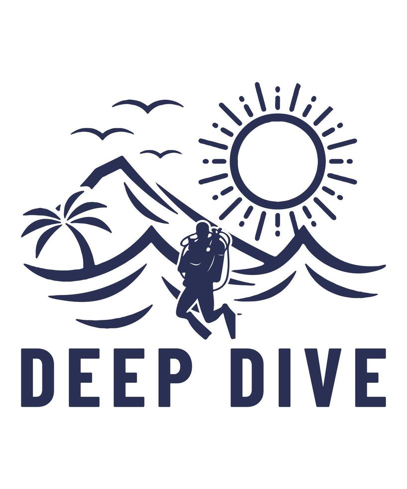 Scuba diving scuba diver logo tshirt design vector
