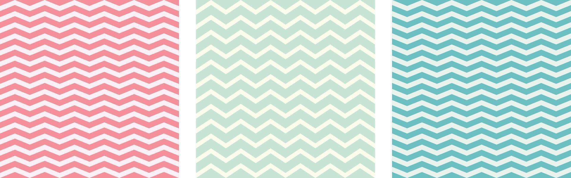 Seamless pattern set zig zag background vector