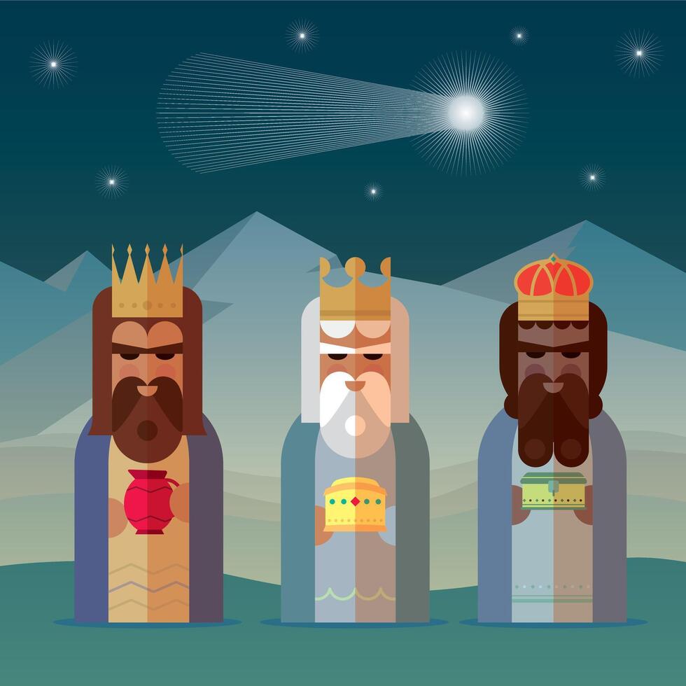 The three Magic Kings of Orient cartoons. illustration. vector
