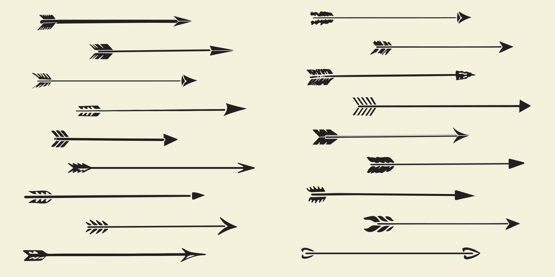 Arrows set. Hipster, tribal, indian, boho, medieval style. vector