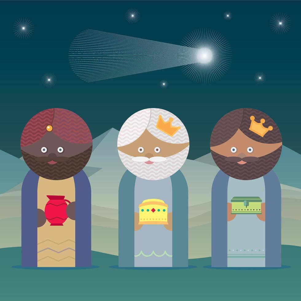 The three Magic Kings of Orient cartoons. illustration. vector